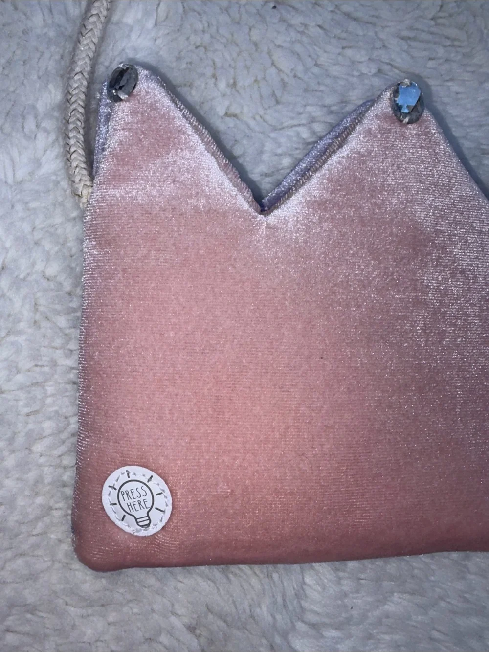 NWT Mud Pie Purple Pink Double Sided Light Up Crown Purse Velvet Magnetic